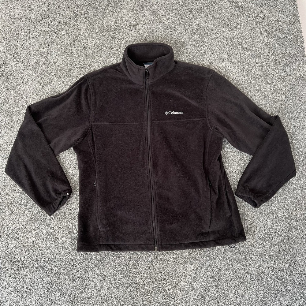 Columbia Fleece Jacket Brown Full Zip Outdoor Mens L